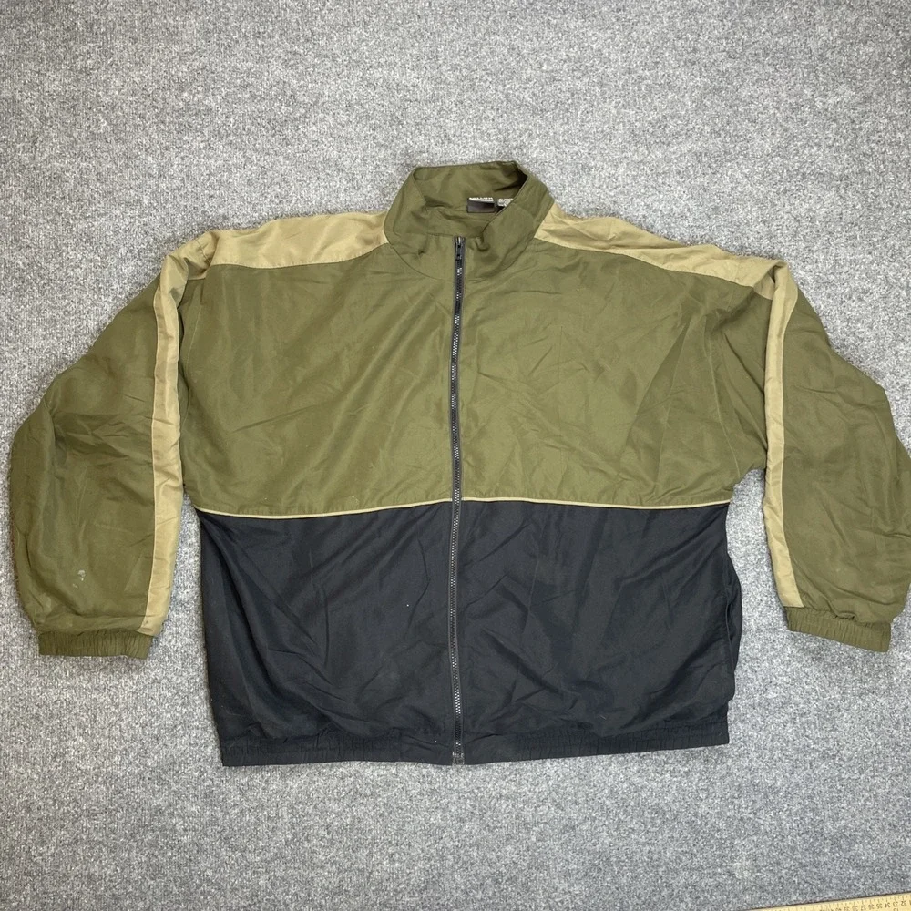 Vintage‎ David Taylor Men's Lightweight Bomber Jacket Size: XLT Black And Green